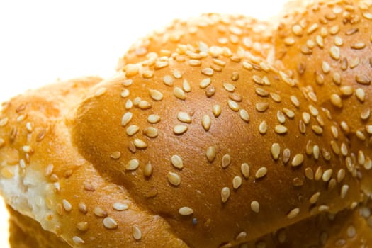 White bread baked from organic flour photographed close up