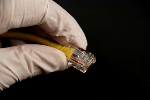 pictures of ethernet connector used for connection to internet