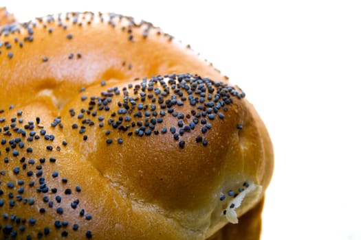 White bread baked from organic flour photographed close up