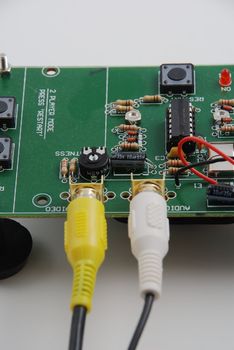 Stock pictures of boards and equipment using electronic components and connectors