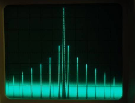 Stock pictures of waveform displays correspondig to several electrical and electronic signal for analysis