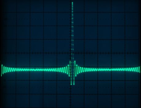 Stock pictures of waveform displays correspondig to several electrical and electronic signal for analysis