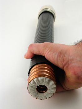 Pictures and close ups of coaxial cables and connectors of different sizes and for different uses