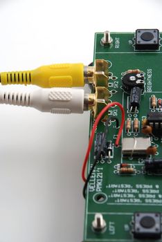 Stock pictures of boards and equipment using electronic components and connectors