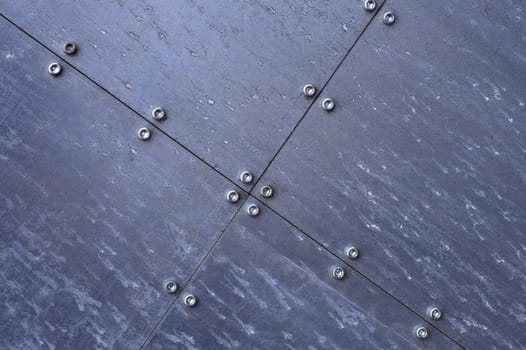 Metal structure with the shaped pattern. A close up