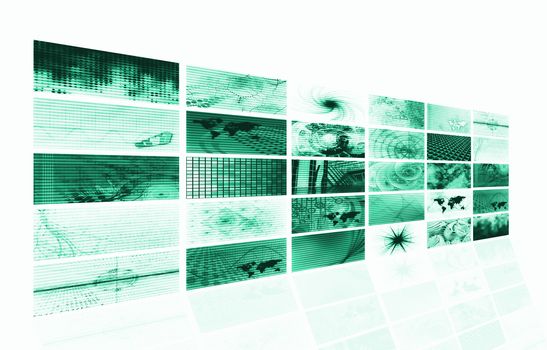 Futuristic Digital Age TV and Channels Background