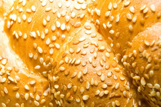 White bread baked from organic flour photographed close up