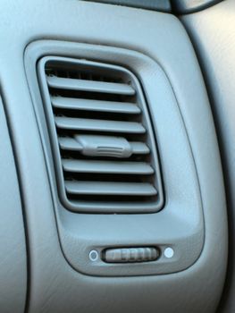 Close ups of ventilation parts in a car