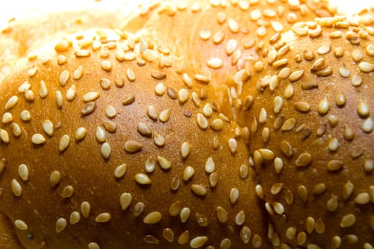 White bread baked from organic flour photographed close up