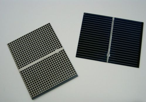 Close up of solar cells for alternative and green energy