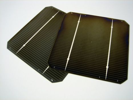 Close up of solar cells for alternative and green energy