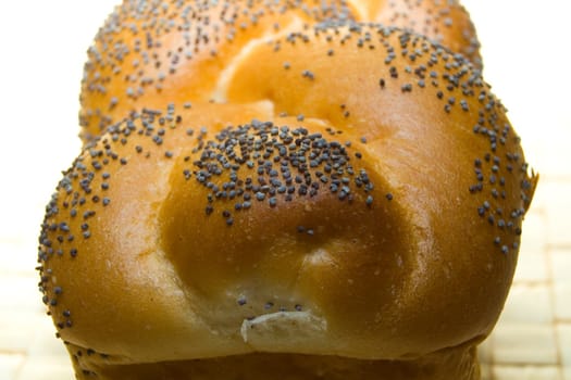 White bread baked from organic flour photographed close up