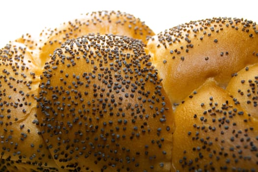 White bread baked from organic flour photographed close up