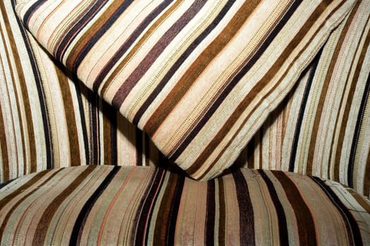 Brown color striped fabric. Abstract background