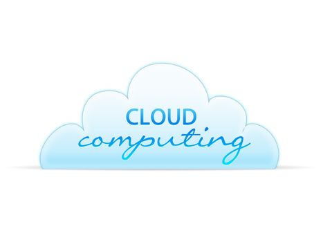 High resolution graphic of a cloud computing graphic on white background.
