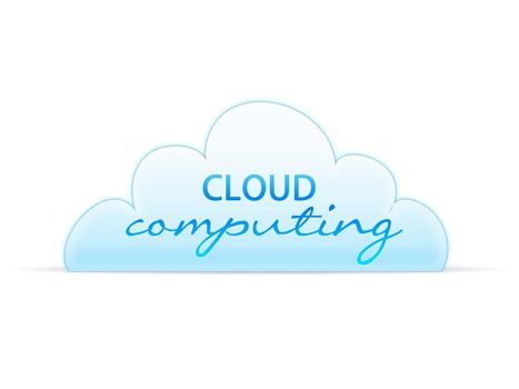 High resolution graphic of a cloud computing graphic on white background.