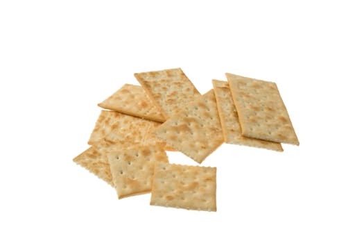 Crispy crackers isolated against a white background.