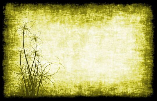A Grunge Parchment Floral as Abstract Background