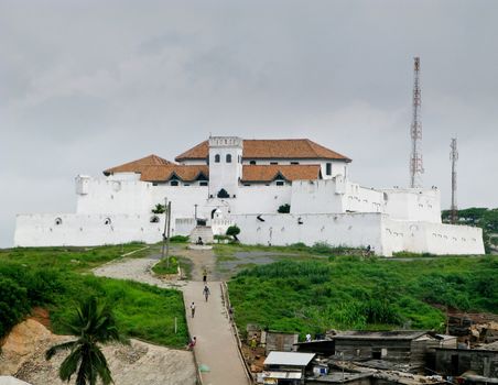 Elmina Castle was the exit port for slaves from Ghana in Africa. This is the entrance to the fort