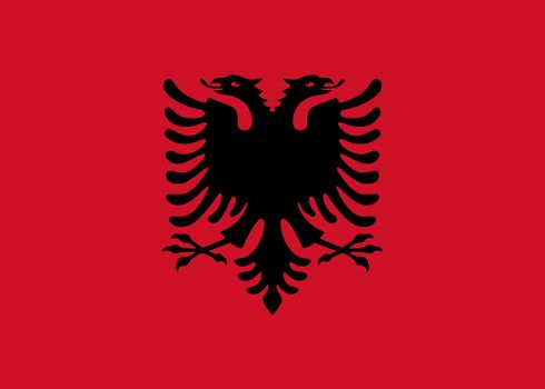 The national flag of Albania