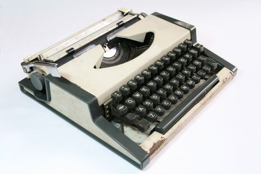 side view of an old manual typewriter