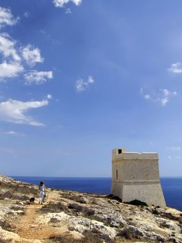 One of the 13 medieval coastal watch towers in Malta, built in the 15th century by the Knights of St. John
