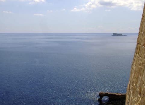 Typical summer landscape and scenery from the coast in Malta.