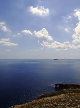 Typical summer landscape and scenery from the coast in Malta.