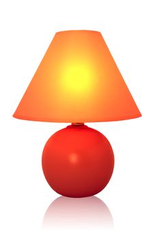 Table lamp on white background