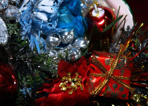 Details of various Christmas decorations ideal as background