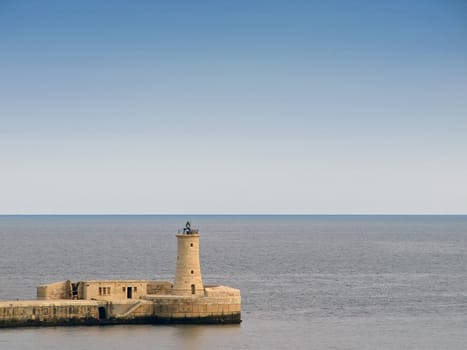 Entrance to the famous Grand Harbour in Malta, surrounded by medieval bastions and gun turrets