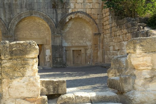 Ancient underground Judaic necropolis. Beit She�arim. Israel.