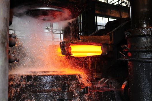 Battle between fire and water. Production of railroad wheels. Ukrainian metallurgical works.