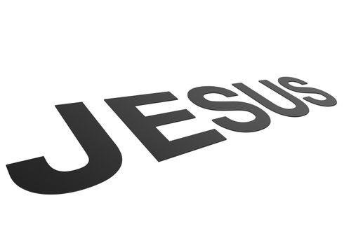 High resolution perspective graphic of the word Jesus.