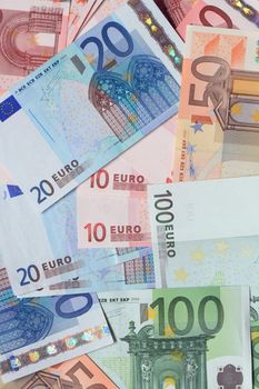 Background made from European Union Currency banknotes