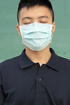 man wear mask outdoor