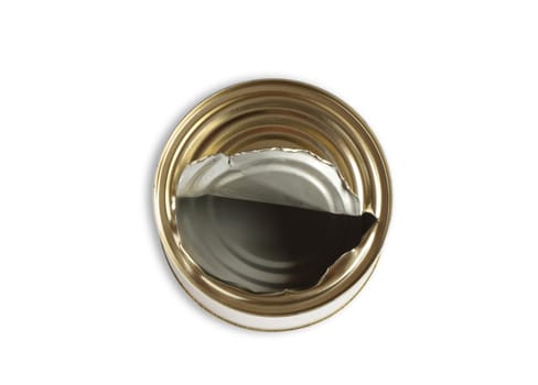 Empty can with blank place for your design ideas. Image with clipping path