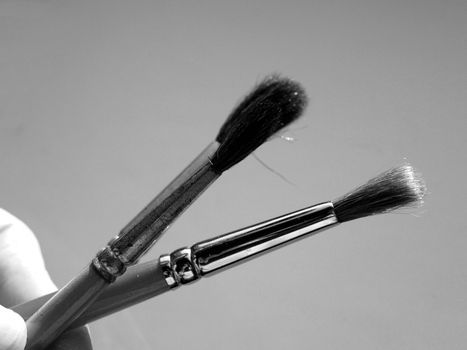 Paintbrushes tools for oil or tempera or watercolor painting