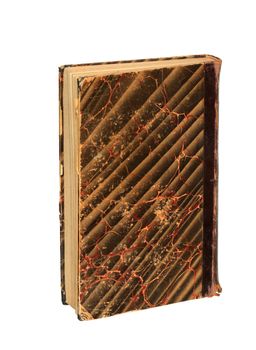Old book standing on white background isolated with clipping path