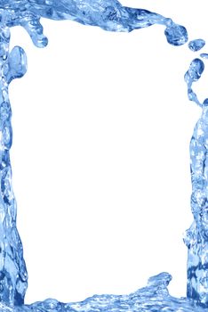 Frame for your images made from splashing water isolated on white with clipping path