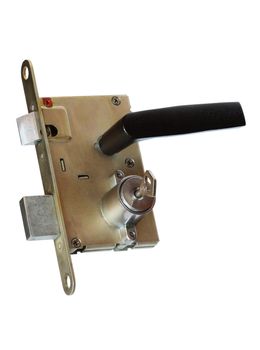 Modern door lock isolated on white background with clipping path