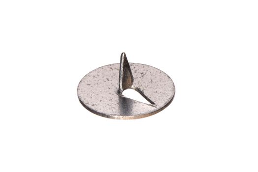 Old metal thumbtack isolated on white background with clipping path