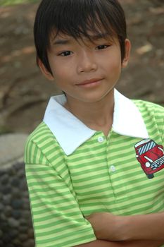 little boy with nice and cute face expression