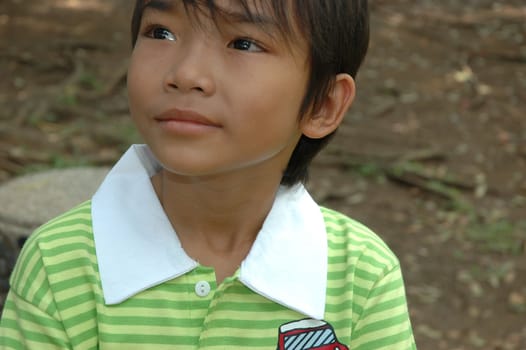 little boy with nice and cute face expression