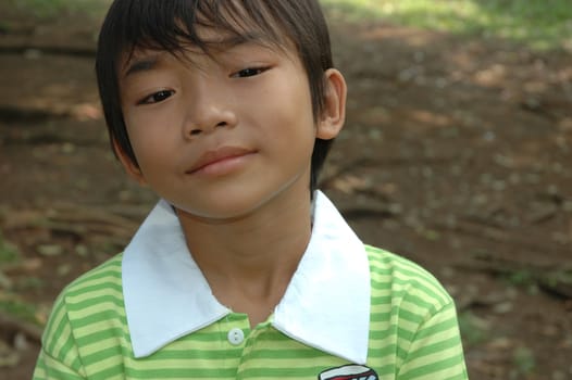 little boy with nice and cute face expression