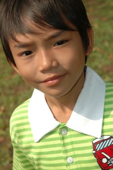 little boy with nice and cute face expression