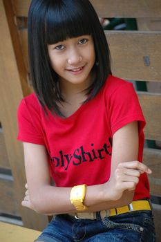 cute asian girl with nice smile expression