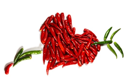 Symbol of love - Spicy hart isolated on white