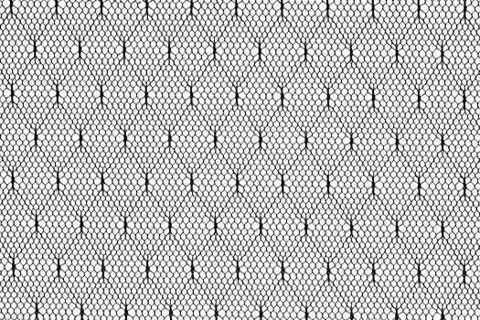 pattern of black lace fabric against white background