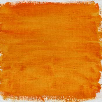texture of nonuniform orange yellow watercolor abstract on cotton canvas, rough edges, self made